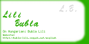 lili bubla business card